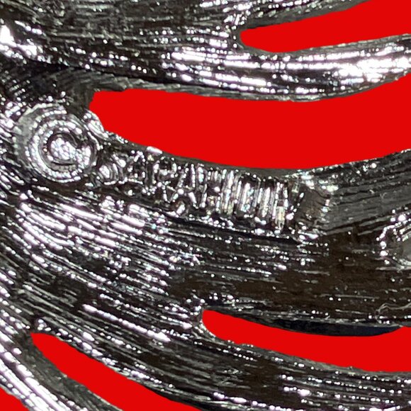 Sarah Coventry Lg faux pearl pinwheel flower brooch silver tone Costume Jewelry - Picture 8 of 8